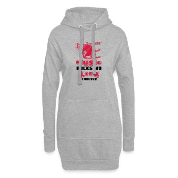 Music rocks my Life Musik Spruch Band Geschenk - Hoodie-Kleid - Grau meliert - Vorne