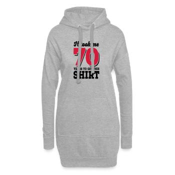 70 Geburtstag - Hoodie-Kleid - Grau meliert - Vorne