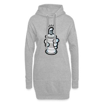 Cartoon paint spray - Hoodie-Kleid - Grau meliert - Vorne