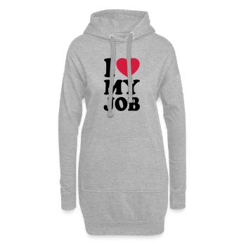I love my job - J'aime mon travail - Sweat-shirt à capuche long Femme - gris chiné - Devant