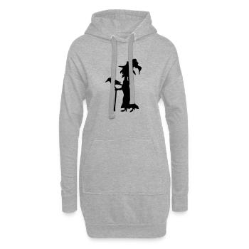 Abstrakte Hexen Silhouette - Hoodie-Kleid - Grau meliert - Vorne