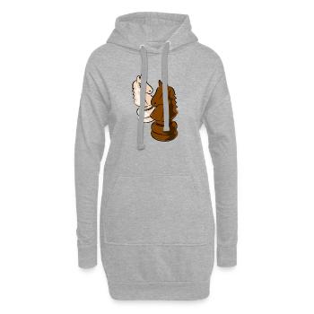schach sport figuren - Hoodie-Kleid - Grau meliert - Vorne