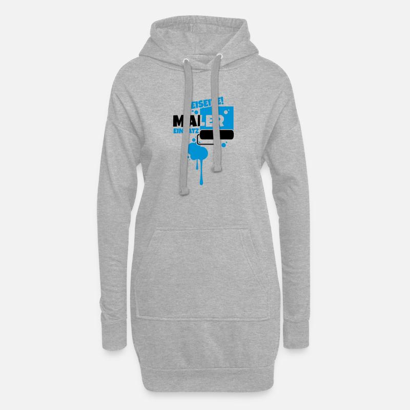 beruf maler - Hoodie-Kleid - Grau meliert