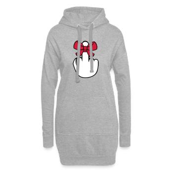 wichser mittelfinger zeigen beleidigen fick dich f - Hoodie-Kleid - Grau meliert - Vorne