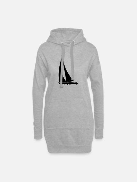 Segeln - Hoodie-Kleid - Grau meliert