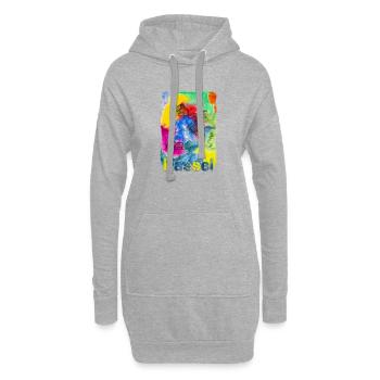 Kassel - ein Aquarell für eine wunderschöne Stadt - Hoodie-Kleid - Grau meliert - Vorne