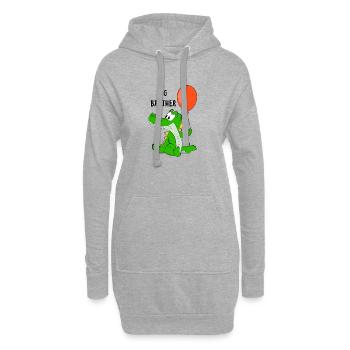 Großer Bruder Niedliches Tier - Hoodie-Kleid - Grau meliert - Vorne