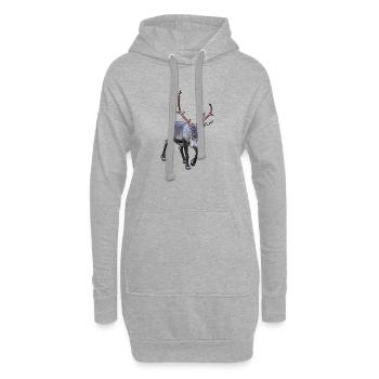 Renne - Sweat-shirt à capuche long Femme - gris chiné - Devant