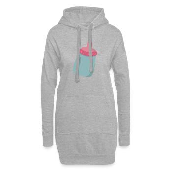 Biberon - Sweat-shirt à capuche long Femme - gris chiné - Devant