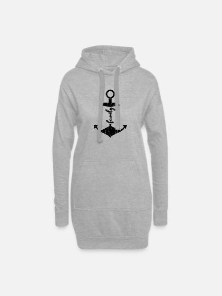 Familien Anker - Hoodie-Kleid - Grau meliert