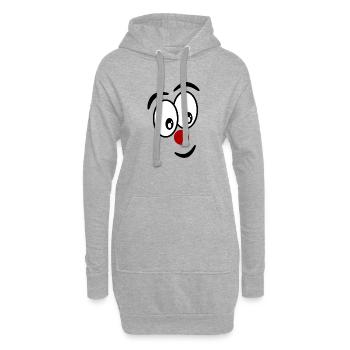 HUMOUR. CITATION. MESSAGE. RETRAITE. ANNIVERSAIRE. - Sweat-shirt à capuche long Femme - gris chiné - Devant