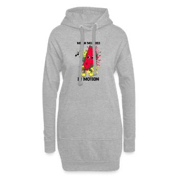 Pfeifende Melone - Hoodie-Kleid - Grau meliert - Vorne