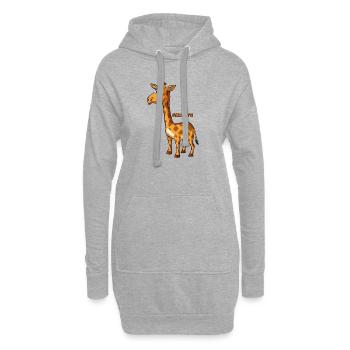Illustration de girafe ludique - Sweat-shirt à capuche long Femme - gris chiné - Devant