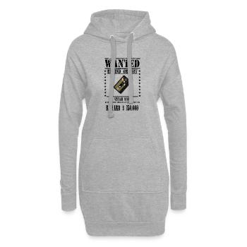 WANTED CASSETTE AUDIO - Sweat-shirt à capuche long Femme - gris chiné - Devant