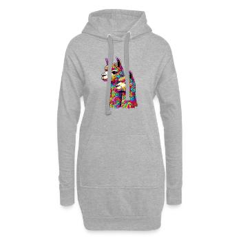 Alpaga - Sweat-shirt à capuche long Femme - gris chiné - Devant