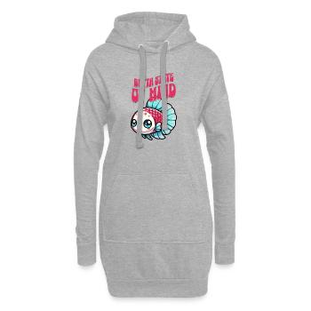 Betta im Kawaii Stil, Retro Schrift, Betta Spruch - Hoodie-Kleid - Grau meliert - Vorne