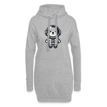 Space Paws : L’Astro-Pup - Sweat-shirt à capuche long Femme - gris chiné - Devant