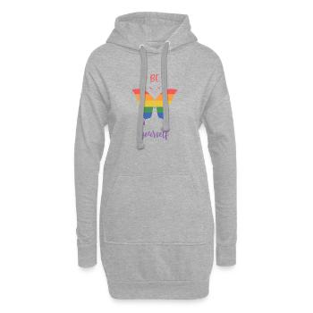 Mois de la fierté LGBT - Soyez vous-même - Sweat-shirt à capuche long Femme - gris chiné - Devant
