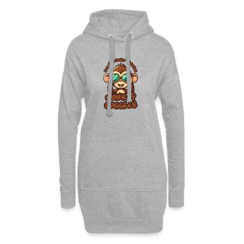 Singe mignon : Voyez le monde à travers des lunettes de singe ! - Sweat-shirt à capuche long Femme - gris chiné - Devant