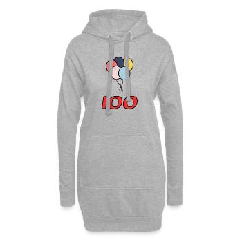 100. 100 ANS. 100e ANNIVERSAIRE. ANNIVERSAIRE 100 - Sweat-shirt à capuche long Femme - gris chiné - Devant