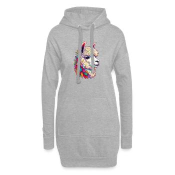 Alpaka - Hoodie-Kleid - Grau meliert - Vorne