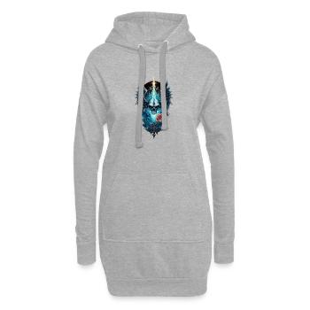 Atemberaubender Schädel - Hoodie-Kleid - Grau meliert - Vorne
