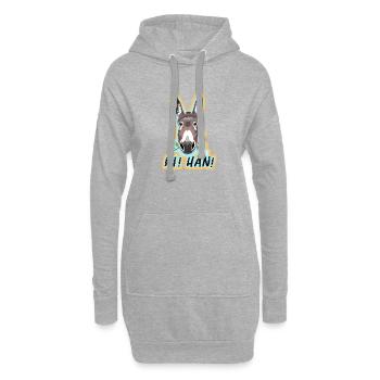 Der kleine Esel brüllt - Hoodie-Kleid - Grau meliert - Vorne