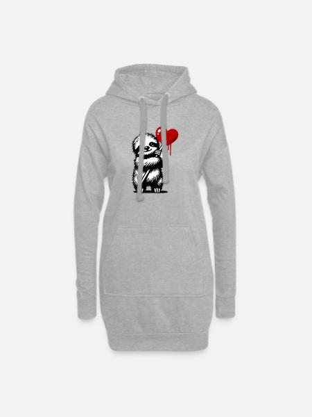 Faultier - Hoodie-Kleid - Grau meliert