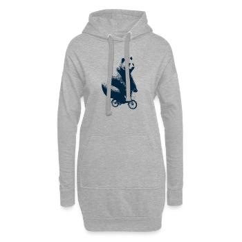 L’ours fait du vélo - Sweat-shirt à capuche long Femme - gris chiné - Devant