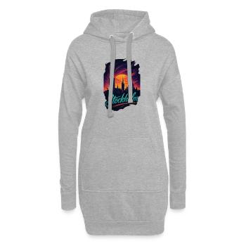 Stockholm la plus belle capitale Suède Cadeau - Sweat-shirt à capuche long Femme - gris chiné - Devant