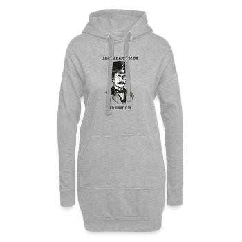 Gentleman-Spruch: Thou shalt not be an asshole - Hoodie-Kleid - Grau meliert - Vorne