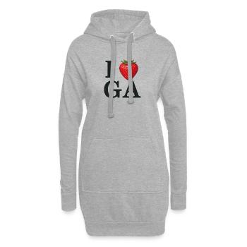 Cœur de fraise I Love IGA - Sweat-shirt à capuche long Femme - gris chiné - Devant