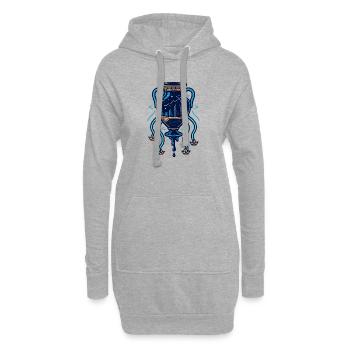 Cyber-Amphora – Sternenstadt - Hoodie-Kleid - Grau meliert - Vorne