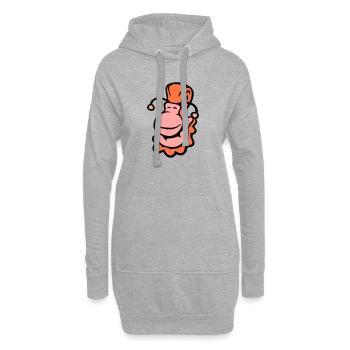Schneckenhaus Schnecke Nacktschnecke lächelt süß - Hoodie-Kleid - Grau meliert - Vorne
