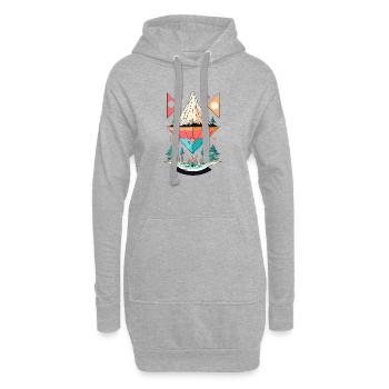 Conception de symétrie de montagne et de forêt - Sweat-shirt à capuche long Femme - gris chiné - Devant