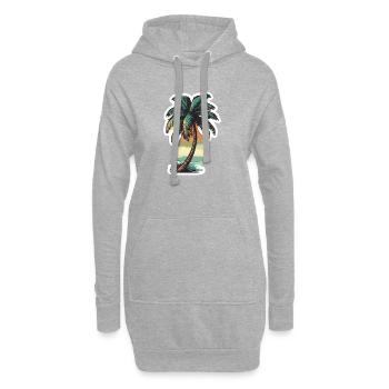Palmier - Sweat-shirt à capuche long Femme - gris chiné - Devant
