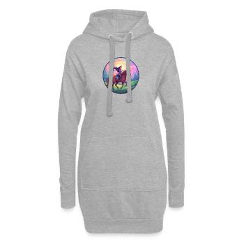 Fée imaginative sur cheval - Sweat-shirt à capuche long Femme - gris chiné - Devant