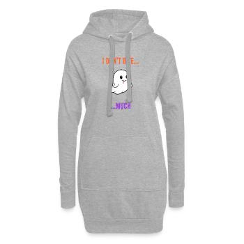 Ich beiße nicht... Viel - Niedlicher Vampirgeist - Hoodie-Kleid - Grau meliert - Vorne