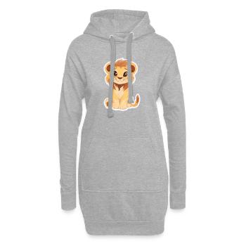Lion - Sweat-shirt à capuche long Femme - gris chiné - Devant