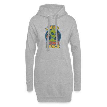 I Need Some Space Alien Tee - Hoodie Dress - heather grey - Front