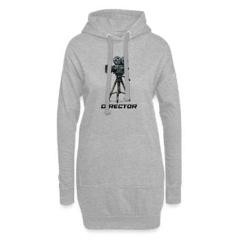 Appareil photo argentique vintage sur trépied - Sweat-shirt à capuche long Femme - gris chiné - Devant