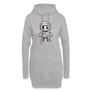 Momie Halloween Bande dessinée mignonne - Sweat-shirt à capuche long Femme - gris chiné - Devant