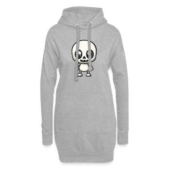 Zombie Halloween Skelett Comic - Hoodie-Kleid - Grau meliert - Vorne