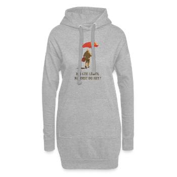 Je vais vivre, veux-tu venir avec moi ? - Sweat-shirt à capuche long Femme - gris chiné - Devant