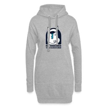 Moi Touché Chat Égratigné Insolent Pleurer - Sweat-shirt à capuche long Femme - gris chiné - Devant