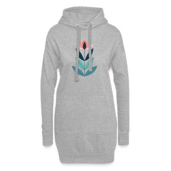 Geometrische moderne Blume Illustration - Hoodie-Kleid - Grau meliert - Vorne