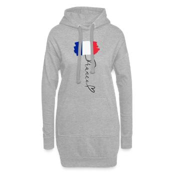 Drapeau France Fierté Régionale Identité Nationale - Sweat-shirt à capuche long Femme - gris chiné - Devant