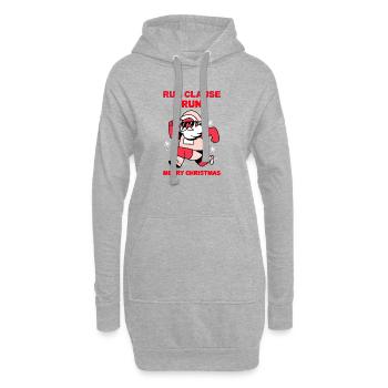 Lauf, Klausel, Lauf – Weihnachtsdesign - Hoodie-Kleid - Grau meliert - Vorne