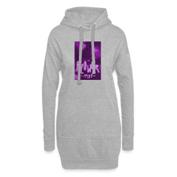 Néon floral Rétro des années 80 - Sweat-shirt à capuche long Femme - gris chiné - Devant