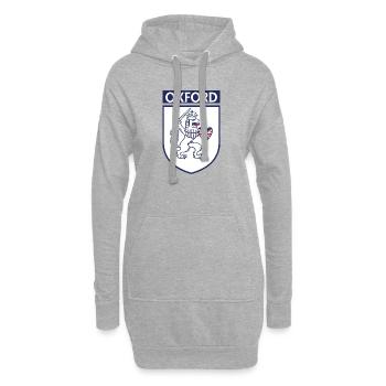Écusson de la couronne du Lion avec Union Jack - Sweat-shirt à capuche long Femme - gris chiné - Devant